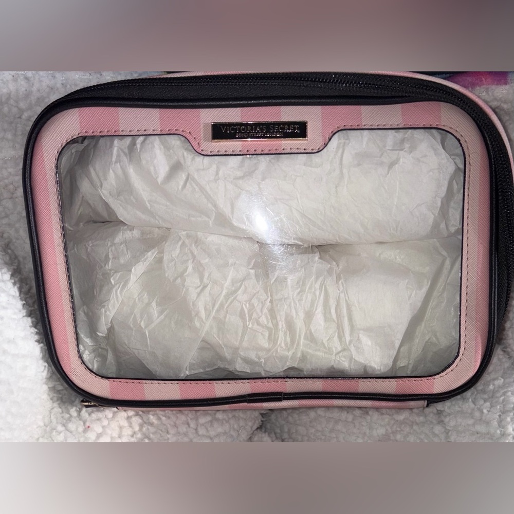 Victoria's Secret Pink Striped Cosmetic Case